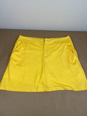 Top It Off Women's Yellow Golf Tennis Skort Skirt Shorts Size S Pockets